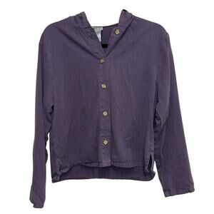 BTB Petite Vintage Purple Button Front Hoodie Jacket